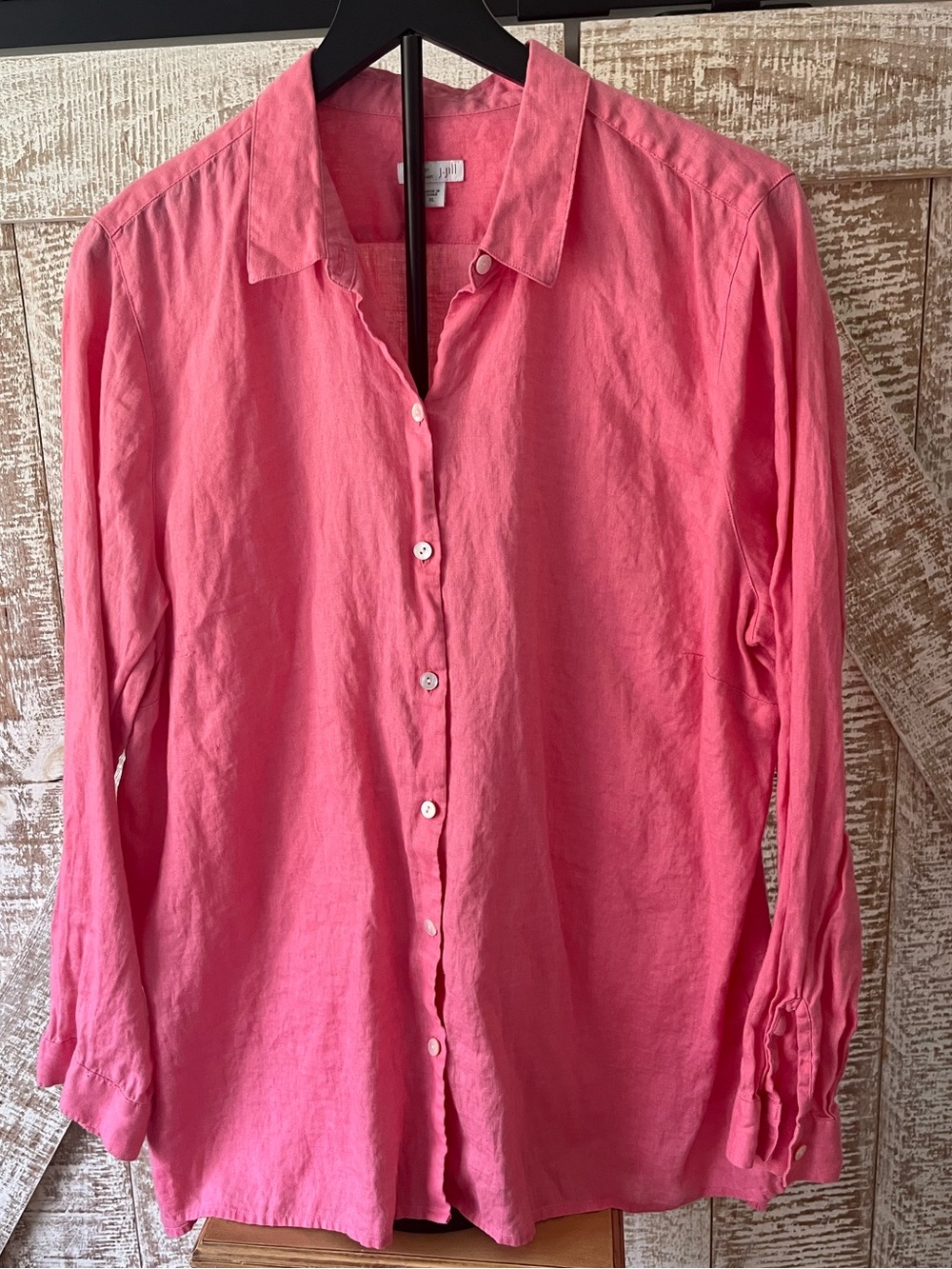 J. JILL Love Linen Essential Shirt Pink Sz XL